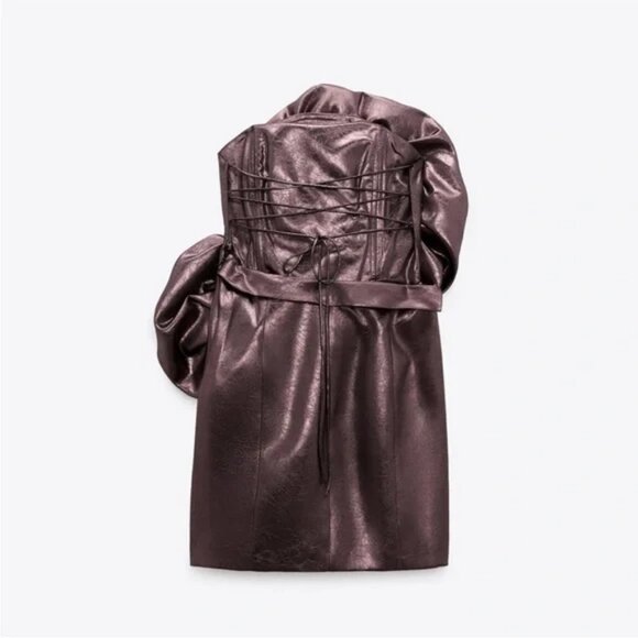 NWOT Zara Voluminous Flower Dress in Pale Pink size S - Picture 6 of 7